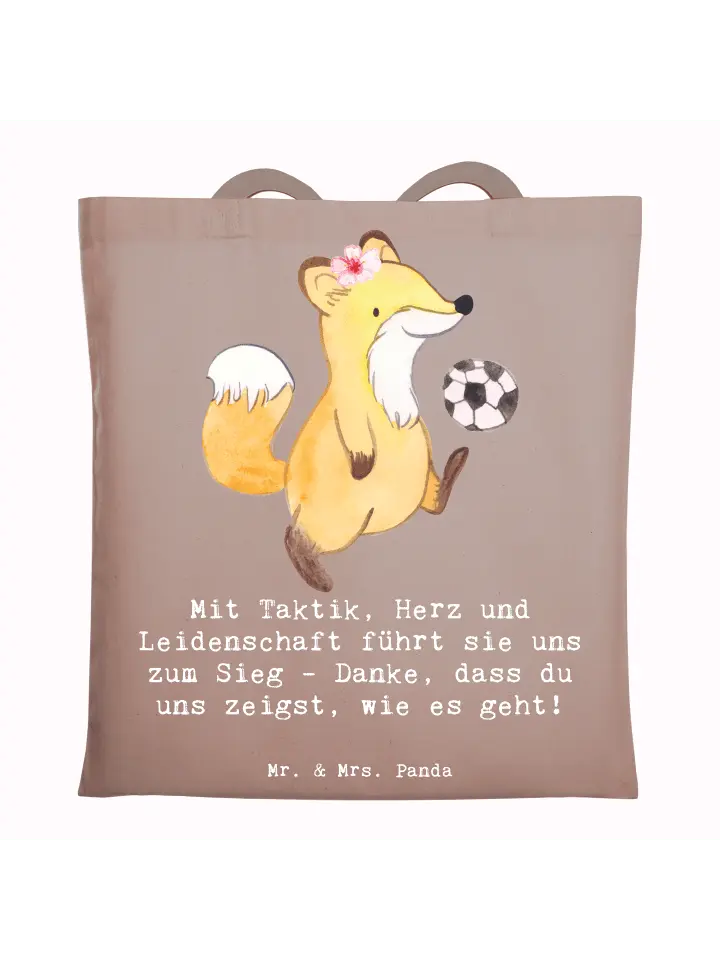 

Сумка для переноски Mr & Mrs Panda Fußball Trainerin, пастельно-коричневый
