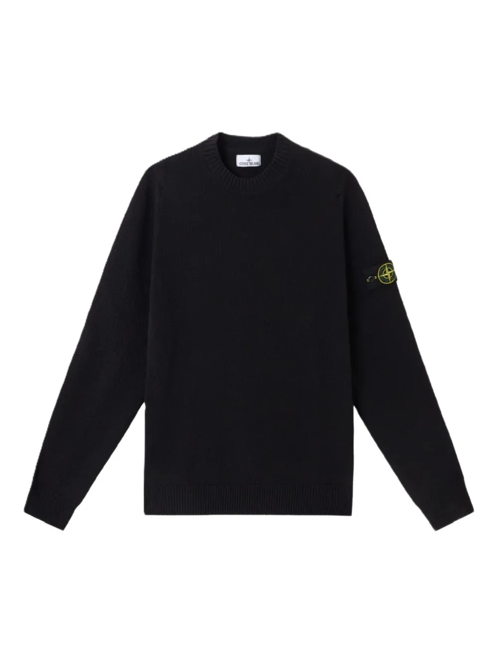 

Свитер с ребристыми манжетами и нашивкой-логотипом Stone Island, синий