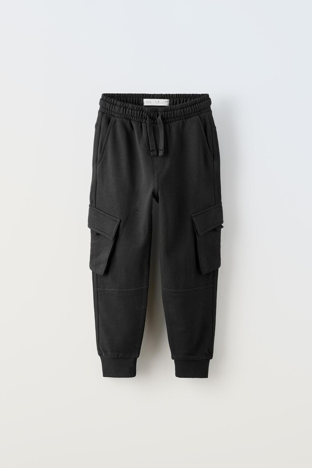 

Плюшевые брюки-карго ZARA, черный