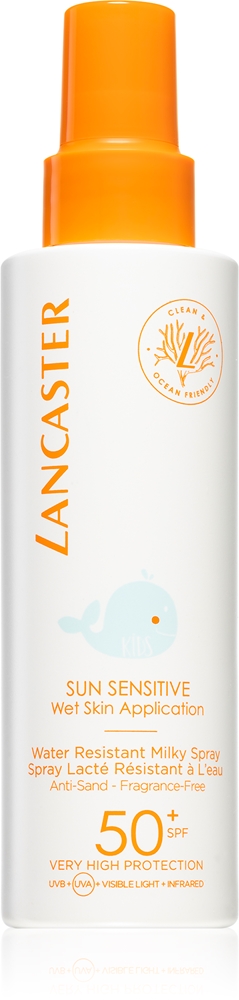 

Солнцезащитный молочный спрей для детей с повышенной чувствительностью к солнцу, солнцезащитный спрей для детей с фактором защиты 50+ Lancaster, 150 мл