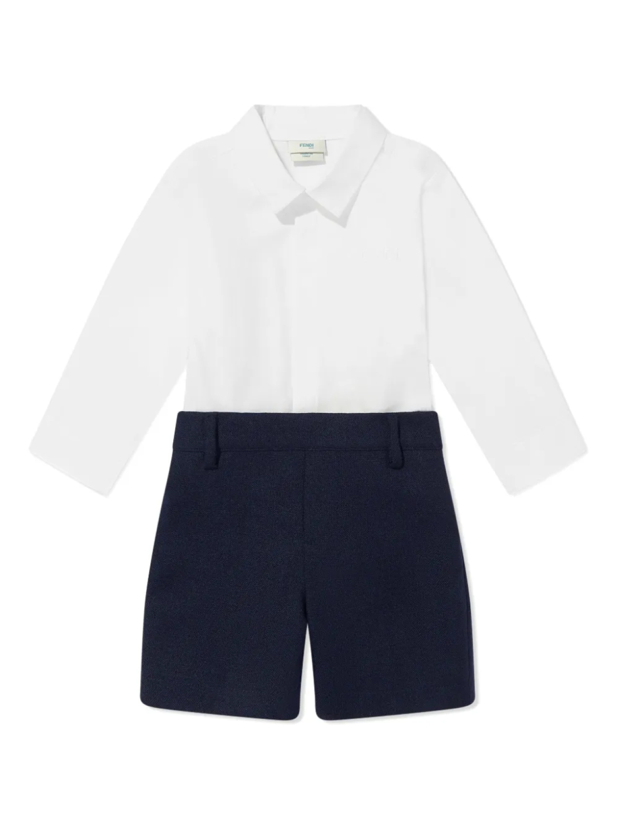 

Комплект из шортов и рубашки Fendi Kids, белый