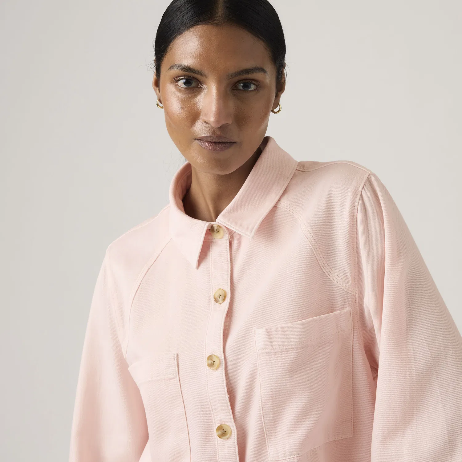 Миниатюрная рубашка с длинными рукавами в стиле милитари Levi's, Pink — фото 2