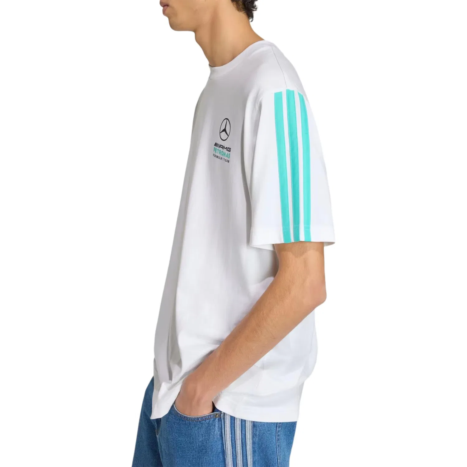 Футболка Mercedes AMG Adidas белая — фото 4