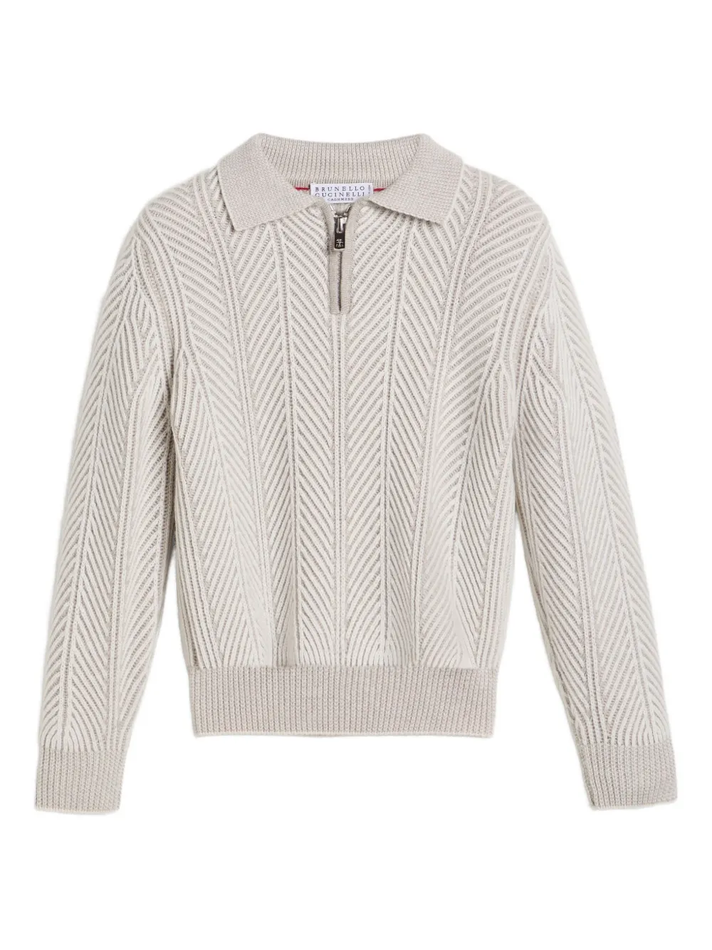 

Свитер Vanisé с воротником поло Brunello Cucinelli Kids, белый