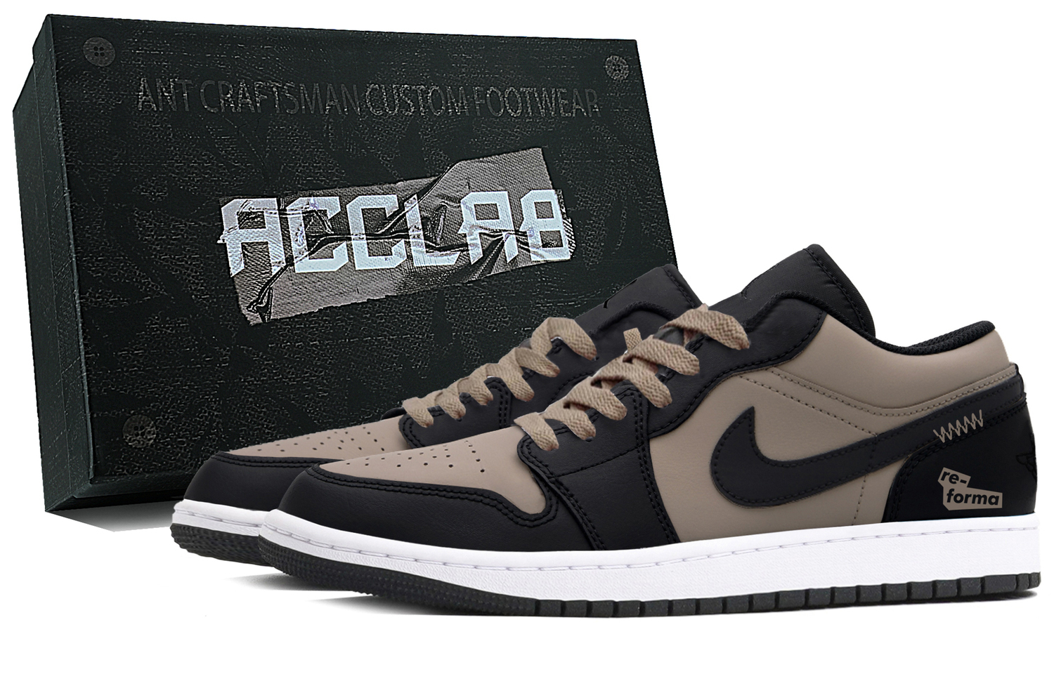 

Jordan Кроссовки Air 1 Cushioning Low top Vintage Basketball Shoes Men's Black Brown