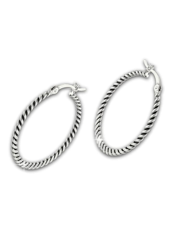 

SilberDream Серьги-кольца из серебра 925 пробы с узором в виде тросика