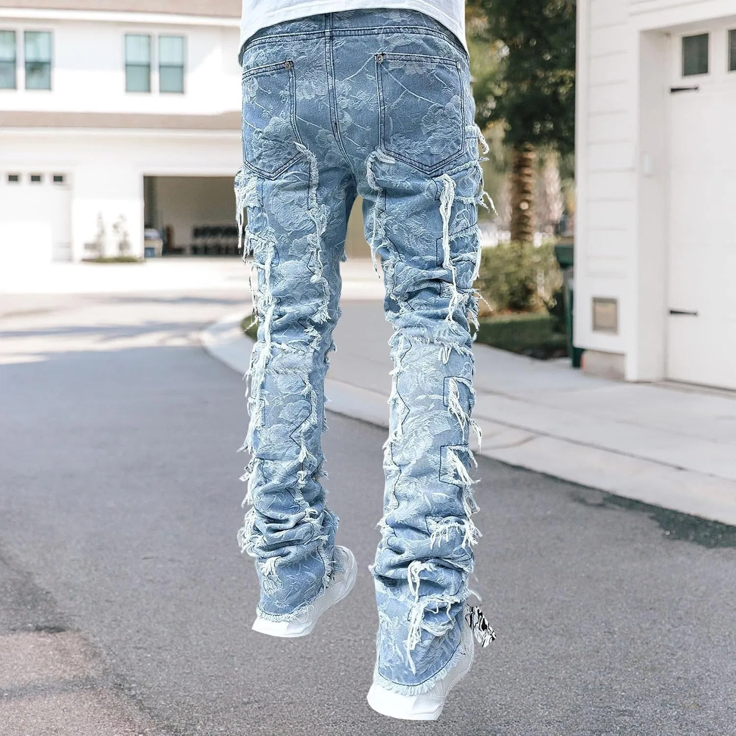 Джинсы узкие рваные Light Blue — фото 4
