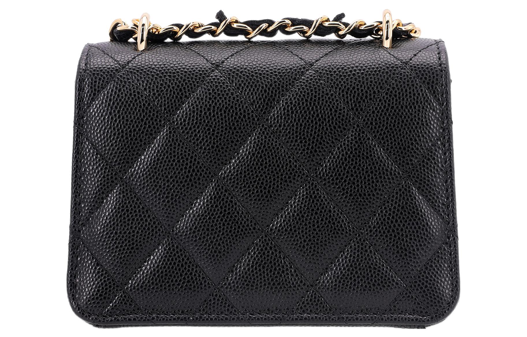 CHANEL Сумка кроссбоди из телячьей кожи с тиснением под личи — фото 3