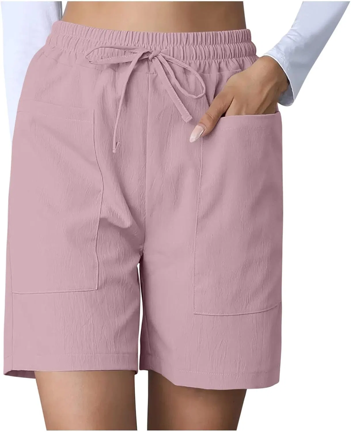 Шорты женские спортивные с карманами, Pink