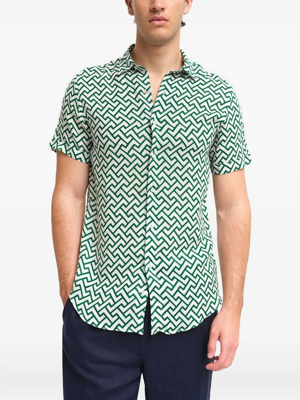 

Рубашка с геометрическим принтом Peninsula Swimwear, зеленый