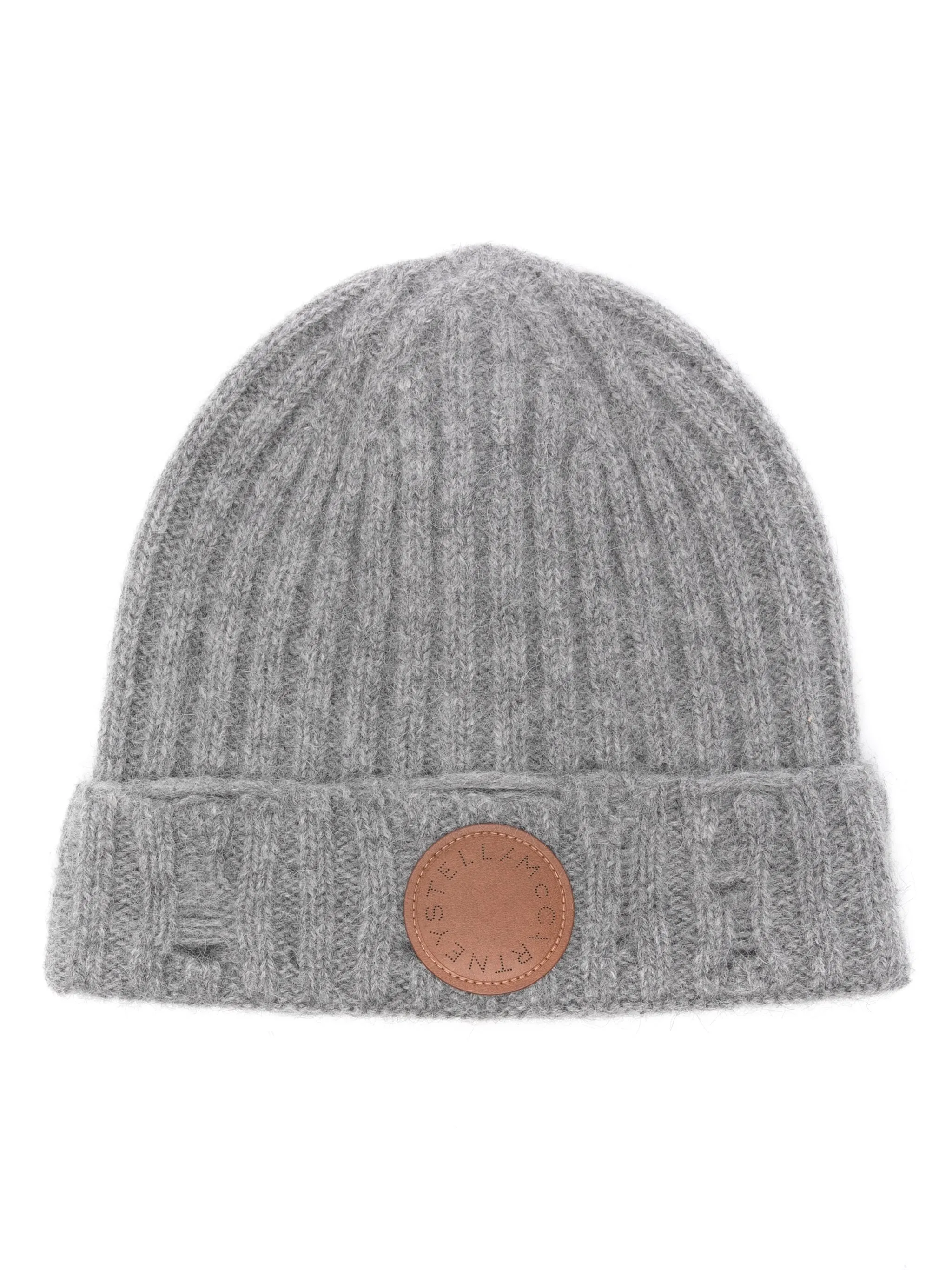 

Шапка бини с нашивкой-логотипом Stella Mccartney, серый