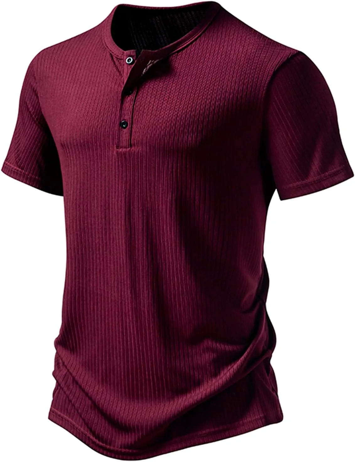 Мужская футболка Henley с коротким рукавом, Slim Fit — фото 2