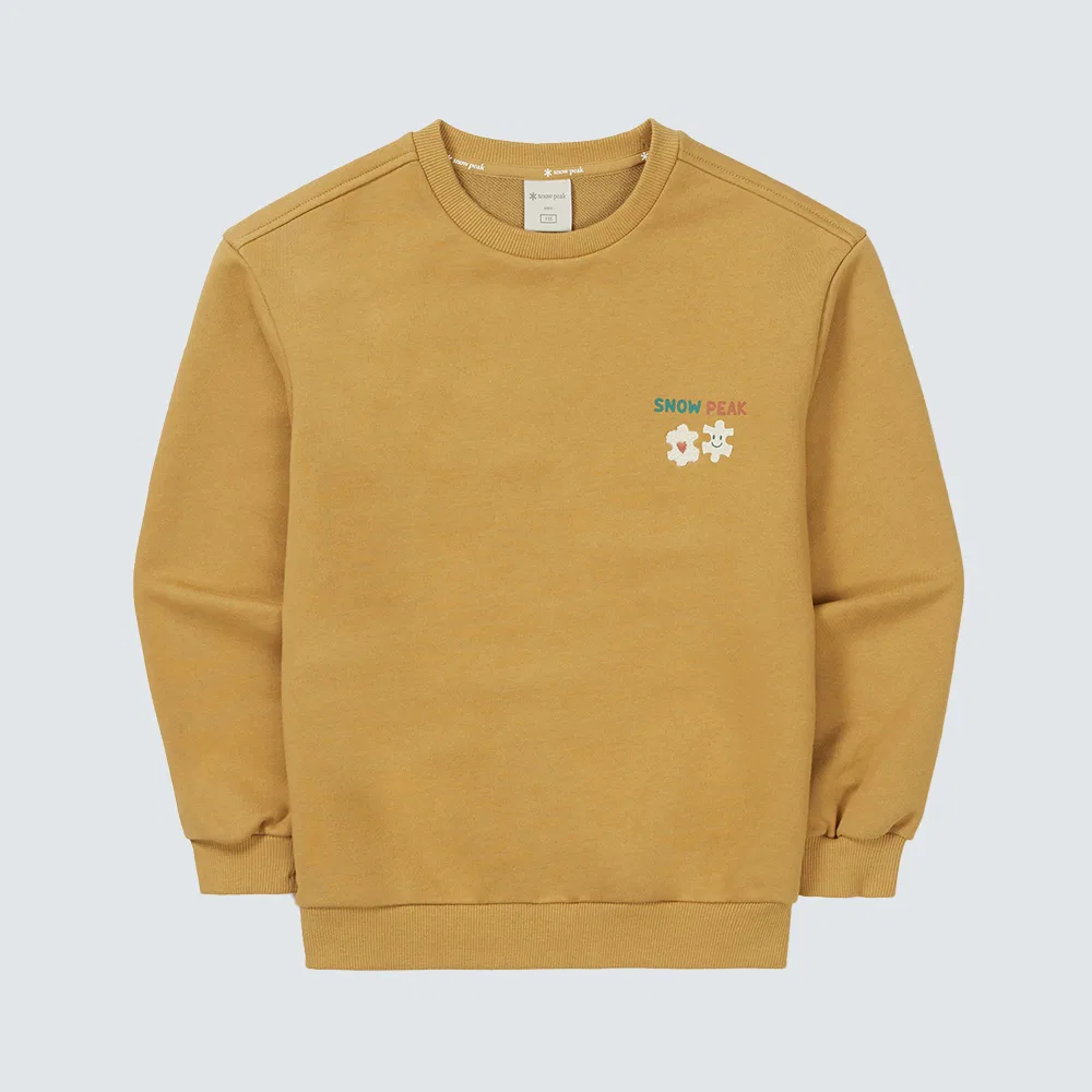 Детский свитшот с графическим принтом горчичный от Snowpeak Apparel Kids — фото 2