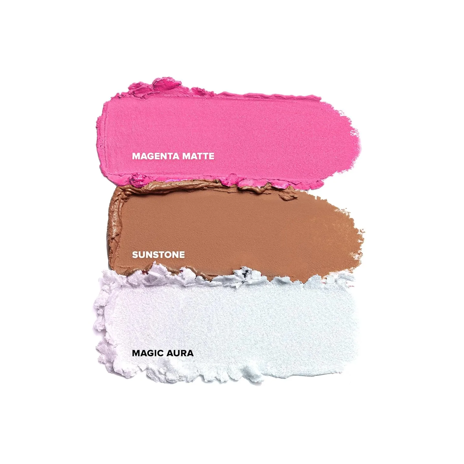Кремовые румяна Nudestix STAX All Over Color Blush Balm - многофункциональные кремовые румяна для щек, глаз и губ с мягким матовым финишем., Magic Aura, Magenta Matte, Sunstone — фото 3
