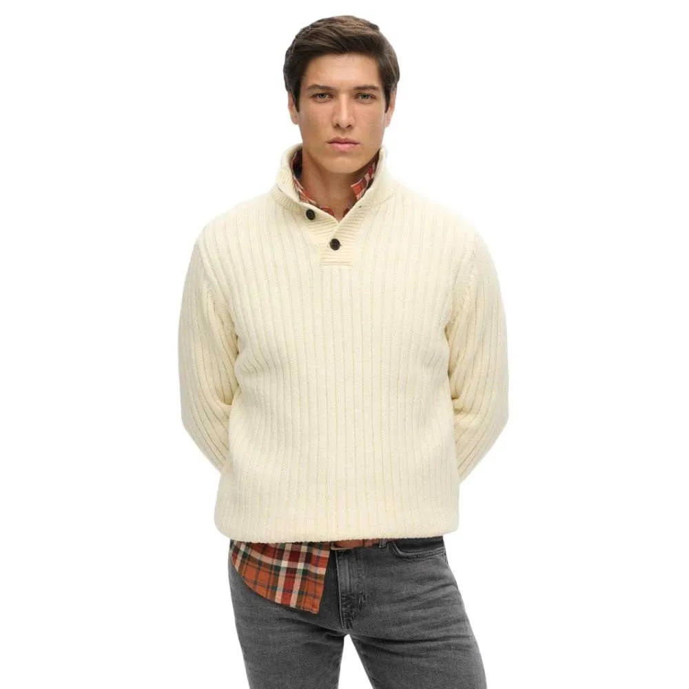 

Свитер Superdry Vintage Ribbed Henley, бежевый