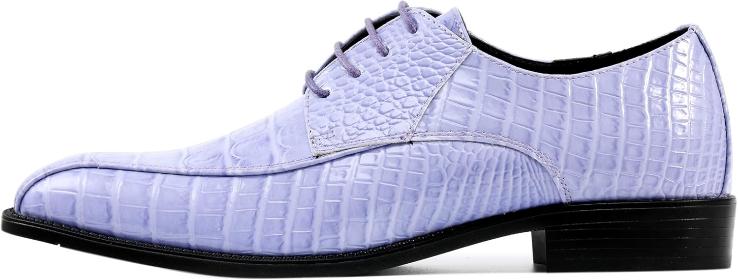 Мужские классические туфли Amali Harvey Fashion с крокодиловой кожей, Lavender — фото 2