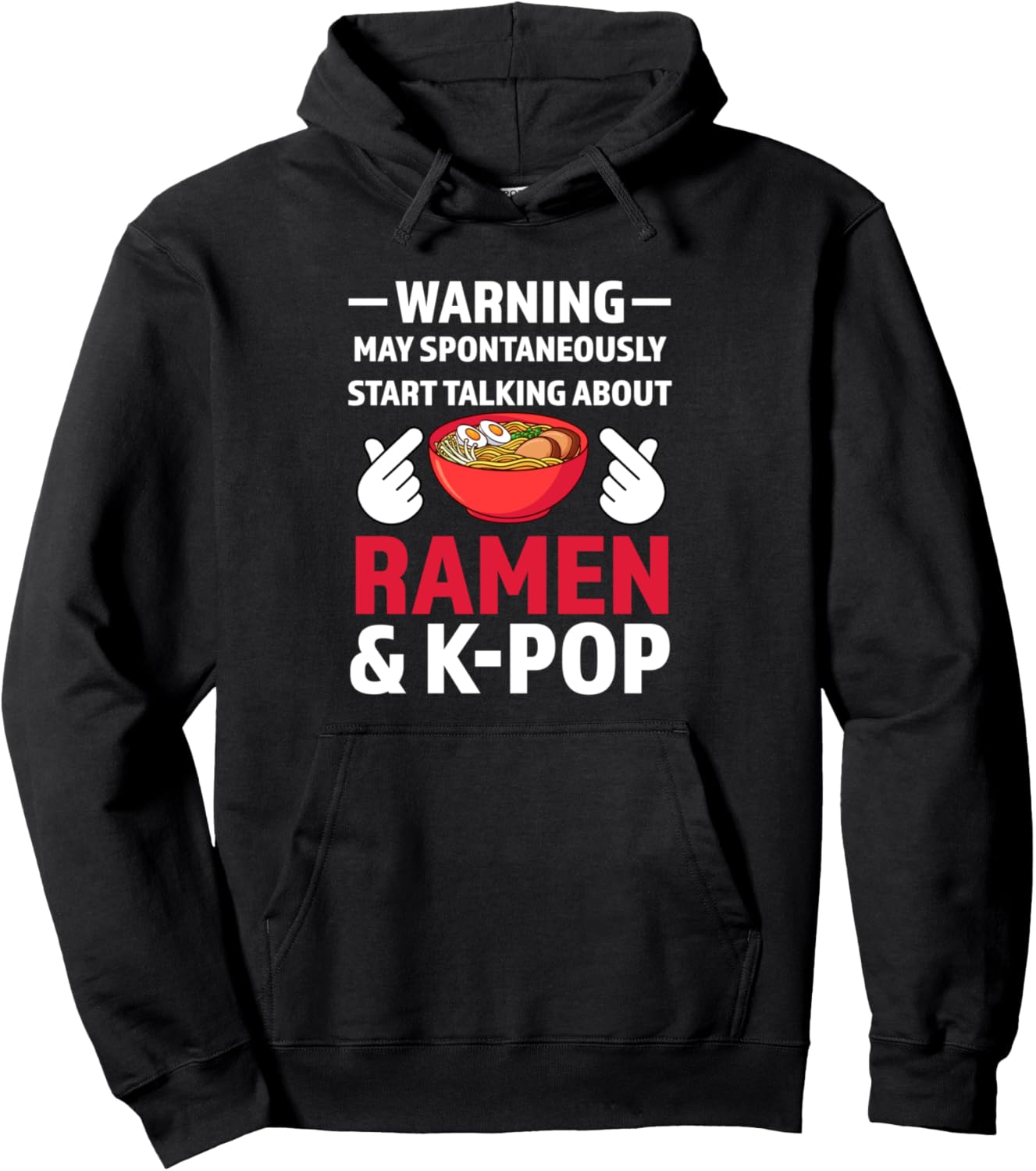 

Говорит мне слушать k-pop и есть рамен, корейская толстовка South Korea Ramen Lover Gift Idea, черный