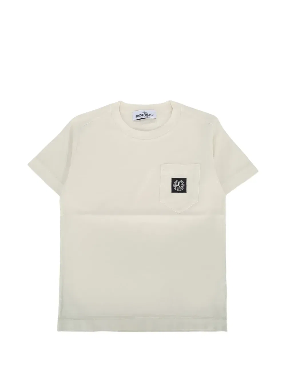 Футболка с логотипом-нашивкой на кармане Stone Island Junior, бежевый