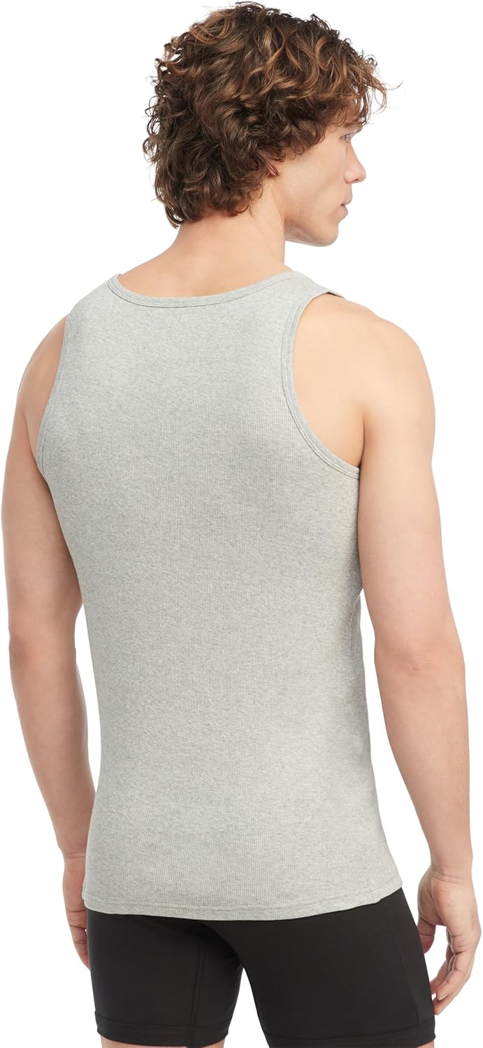 Комплект из 3 футболок Tommy Hilfiger Men's Cotton Classics, Black, Grey Heather, White — фото 3