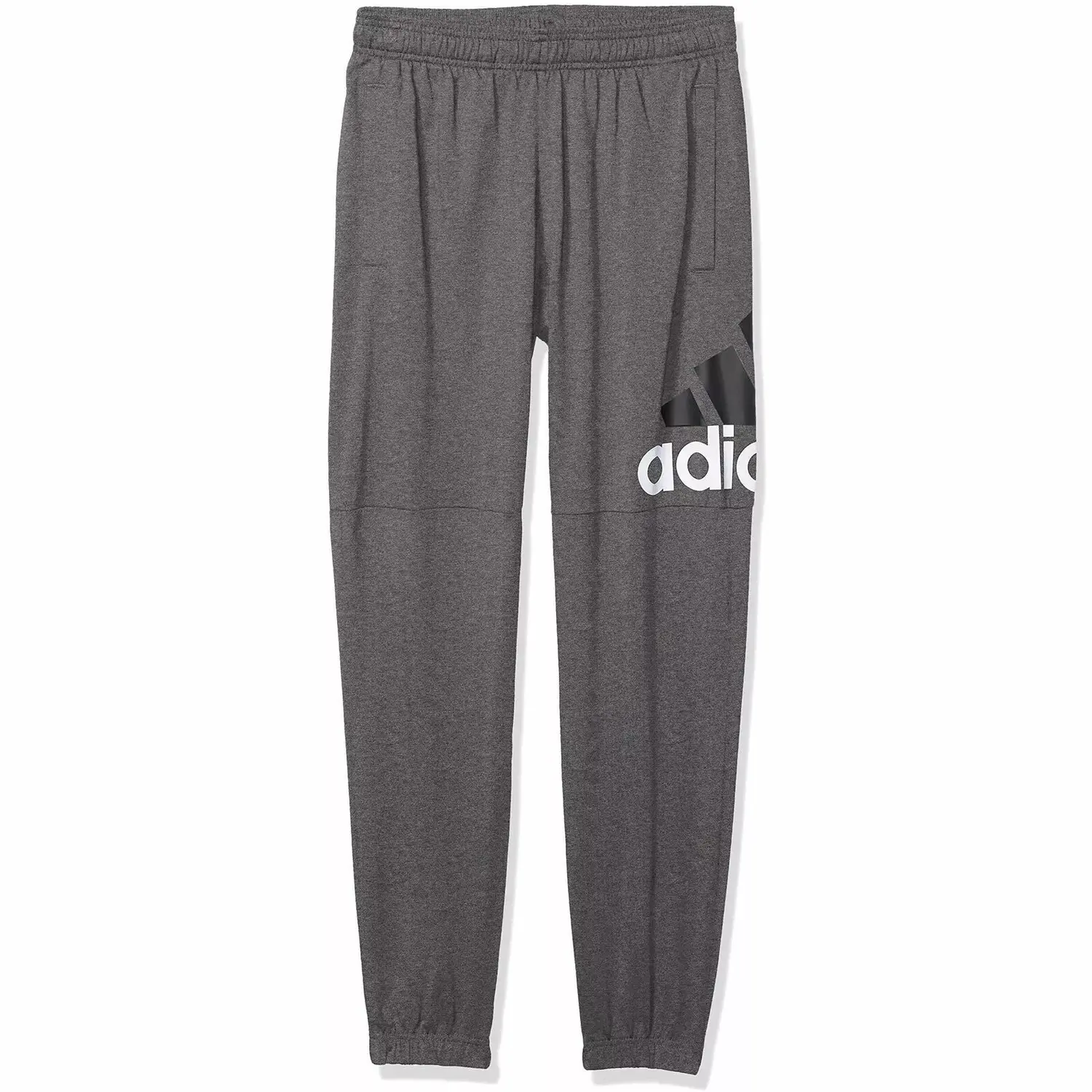 Adidas Эссеншиалс перформанс вязаные спортивные штаны мужские темно-серый/белый — фото 2