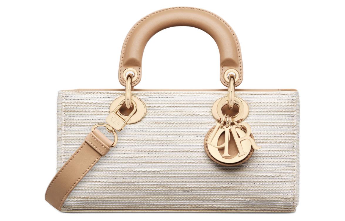 

DIOR Сумка через плечо Lady D Joy Embroidery Canvas, кросс-боди, маленькая женская сумка светло-коричневый