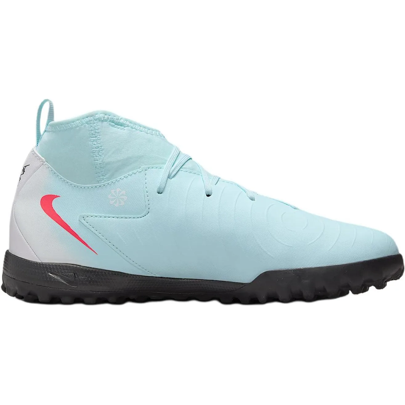 Детские футбольные бутсы Phantom Luna с противоскользящей амортизацией Nike, Mint Green/Black/Atomic Red — фото 4