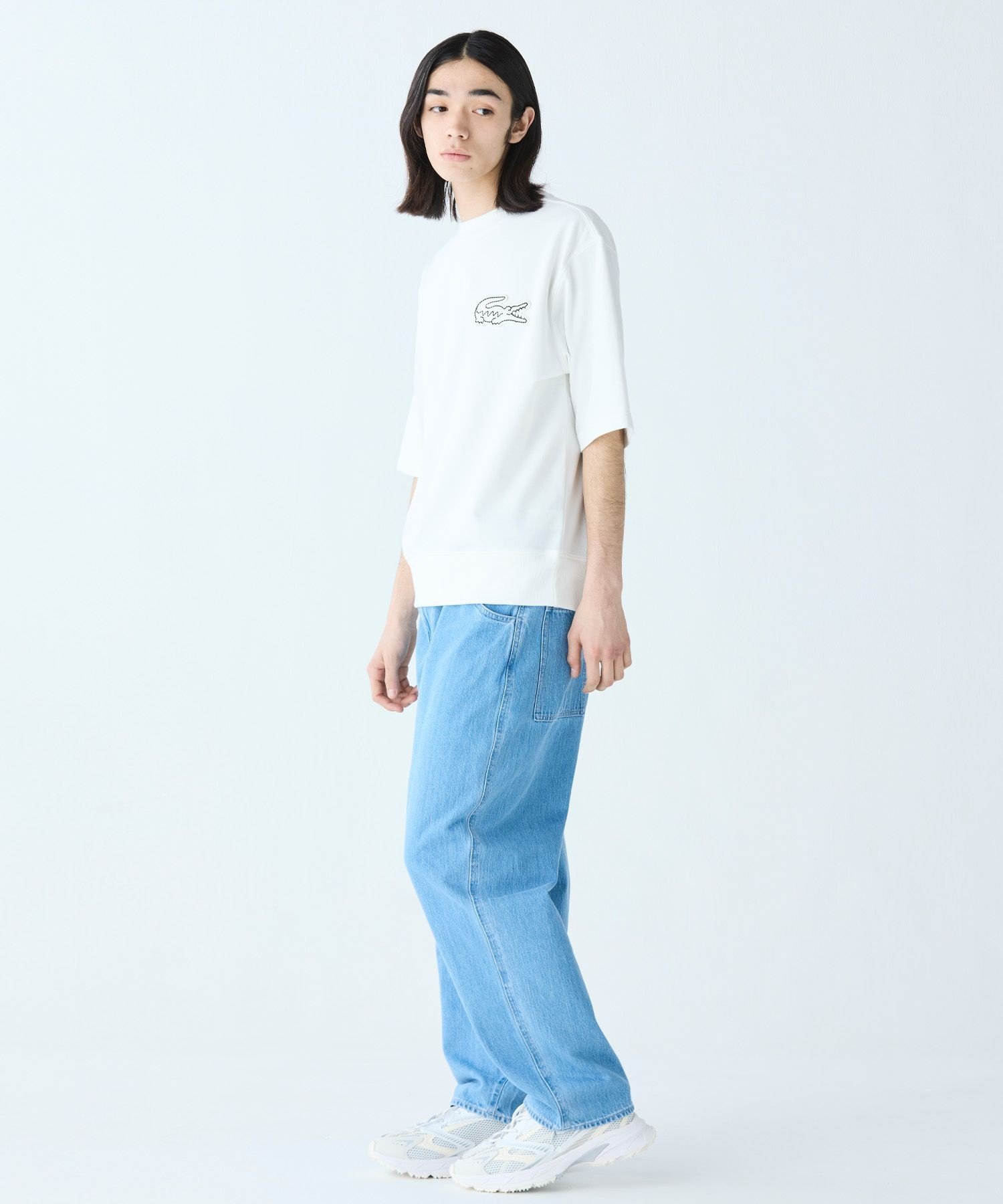 Толстовка с большим принтом в виде часов LACOSTE, White — фото 4