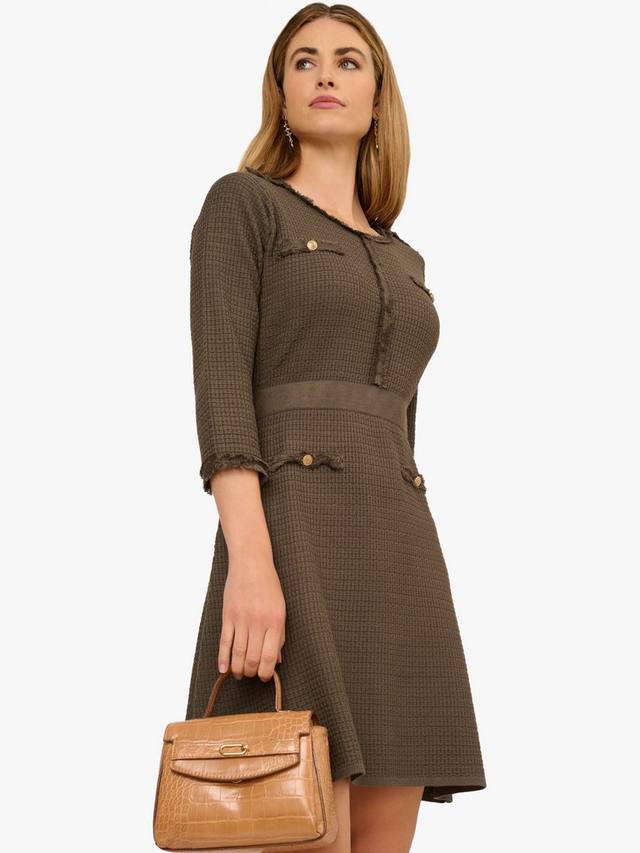 

Мини-платье с круглым вырезом и рукавами три четверти Adrianna Papell, Fatigue