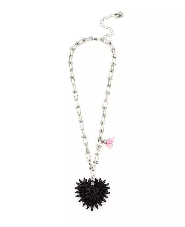 

Ожерелье с подвеской в виде остроконечного сердца из искусственного камня Betsey Johnson, black