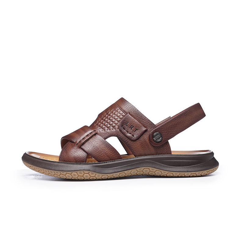 

LAORENTOU Пляжные сандалии мужские черно-каштановые, цвет Chestnut