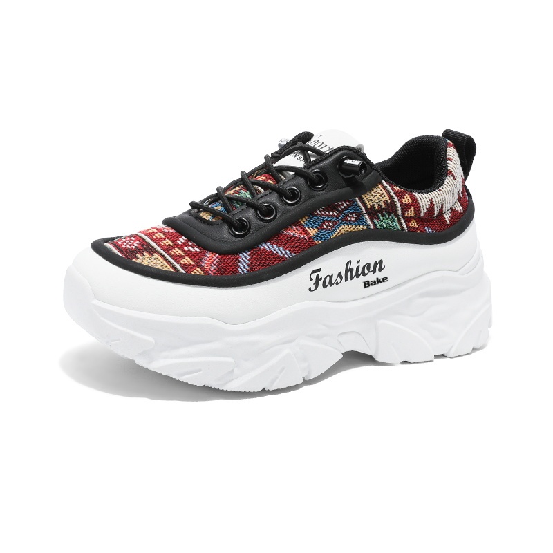 

BAKE Амортизирующие кроссовки с противоскользящими и износостойкими свойствами низкие массивные унисекс черно-красные, цвет Black Red