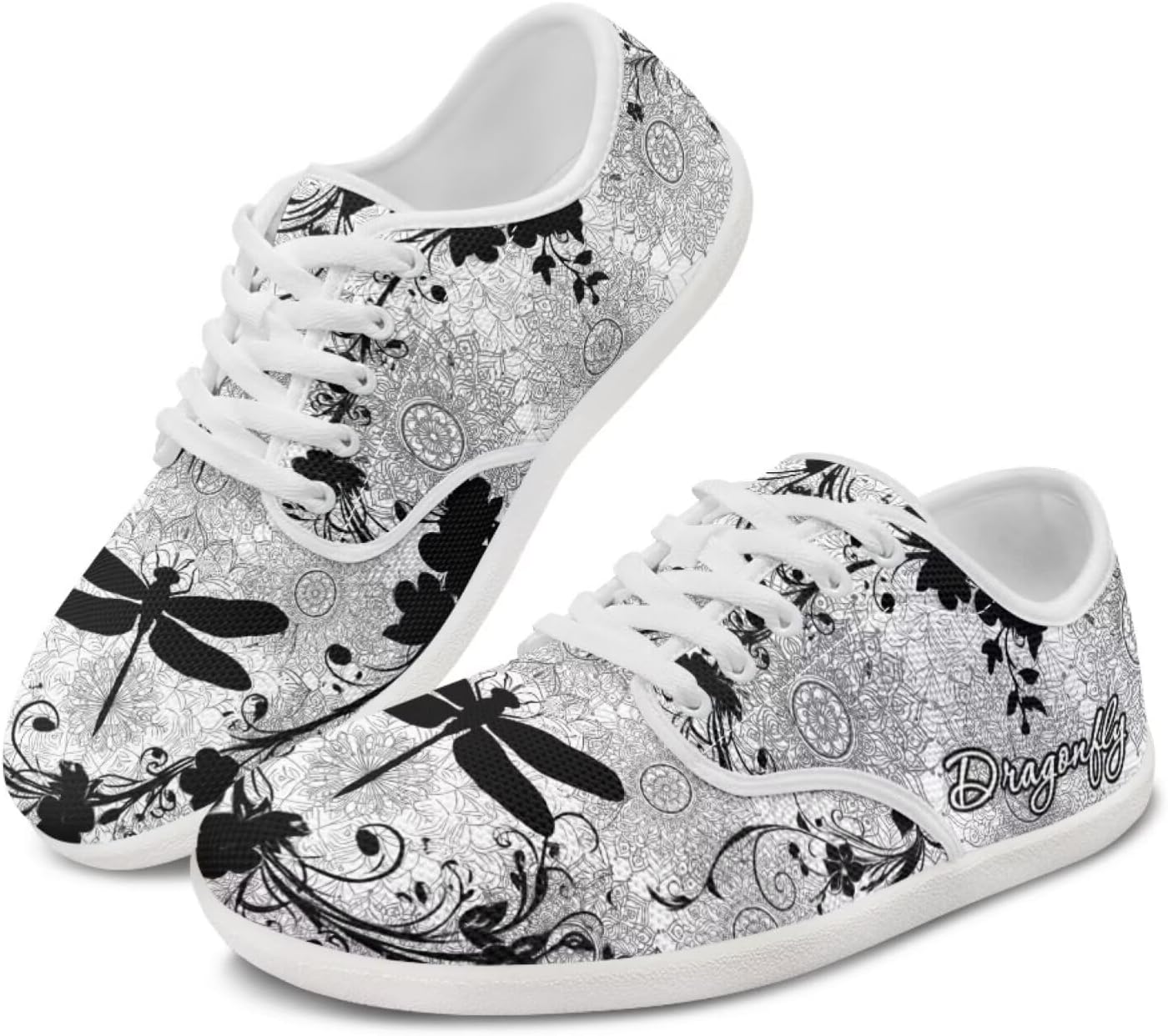

Кроссовки с широким носком для мужчин и женщин, с животным принтом, для ходьбы, с нулевым перепадом и минималистичным дизайном Pointodoor, Dragonfly Boho Mandala