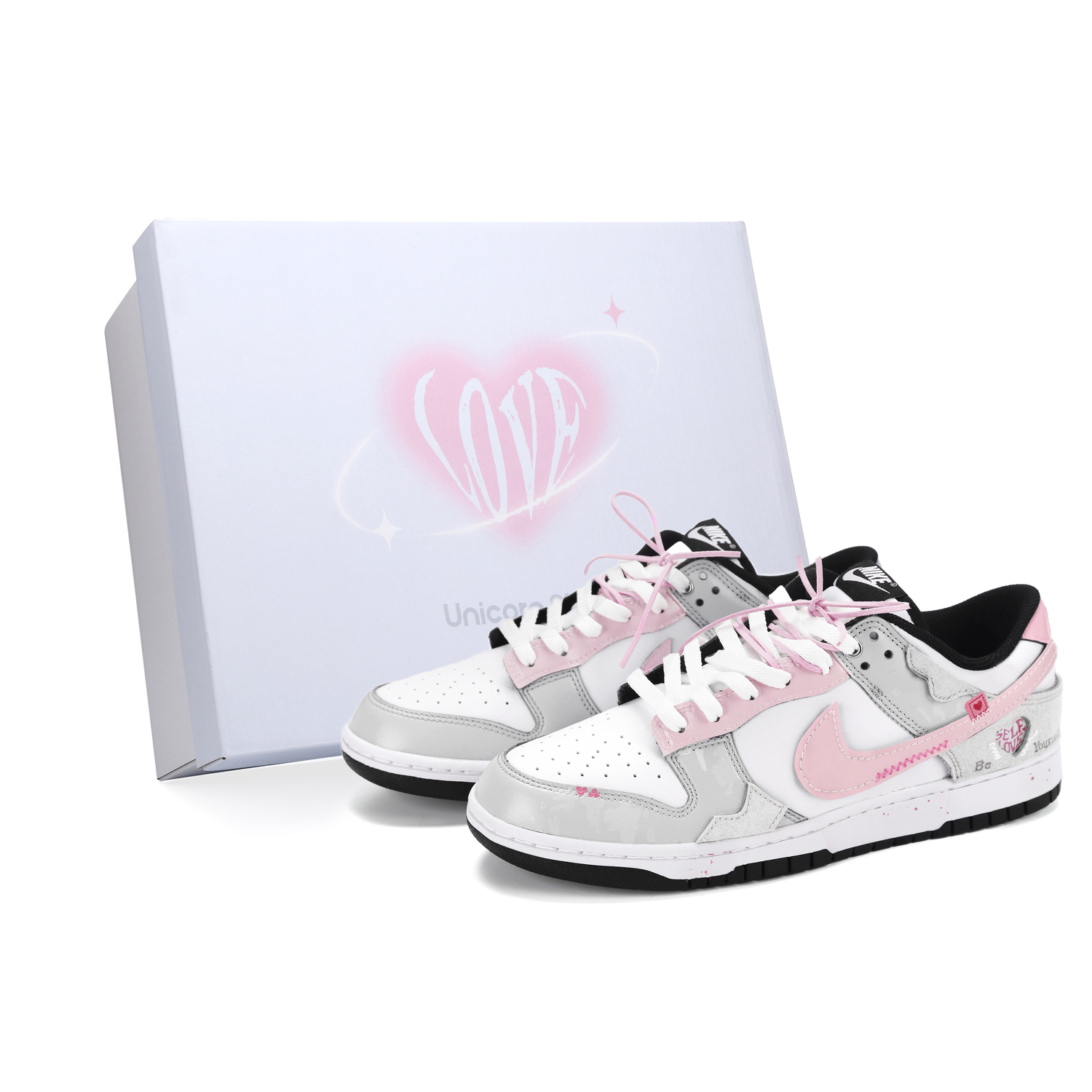 

Nike Низкие детские скейтбординговые ботинки dunk love song с противоскользящим и износостойким покрытием black gray unisex