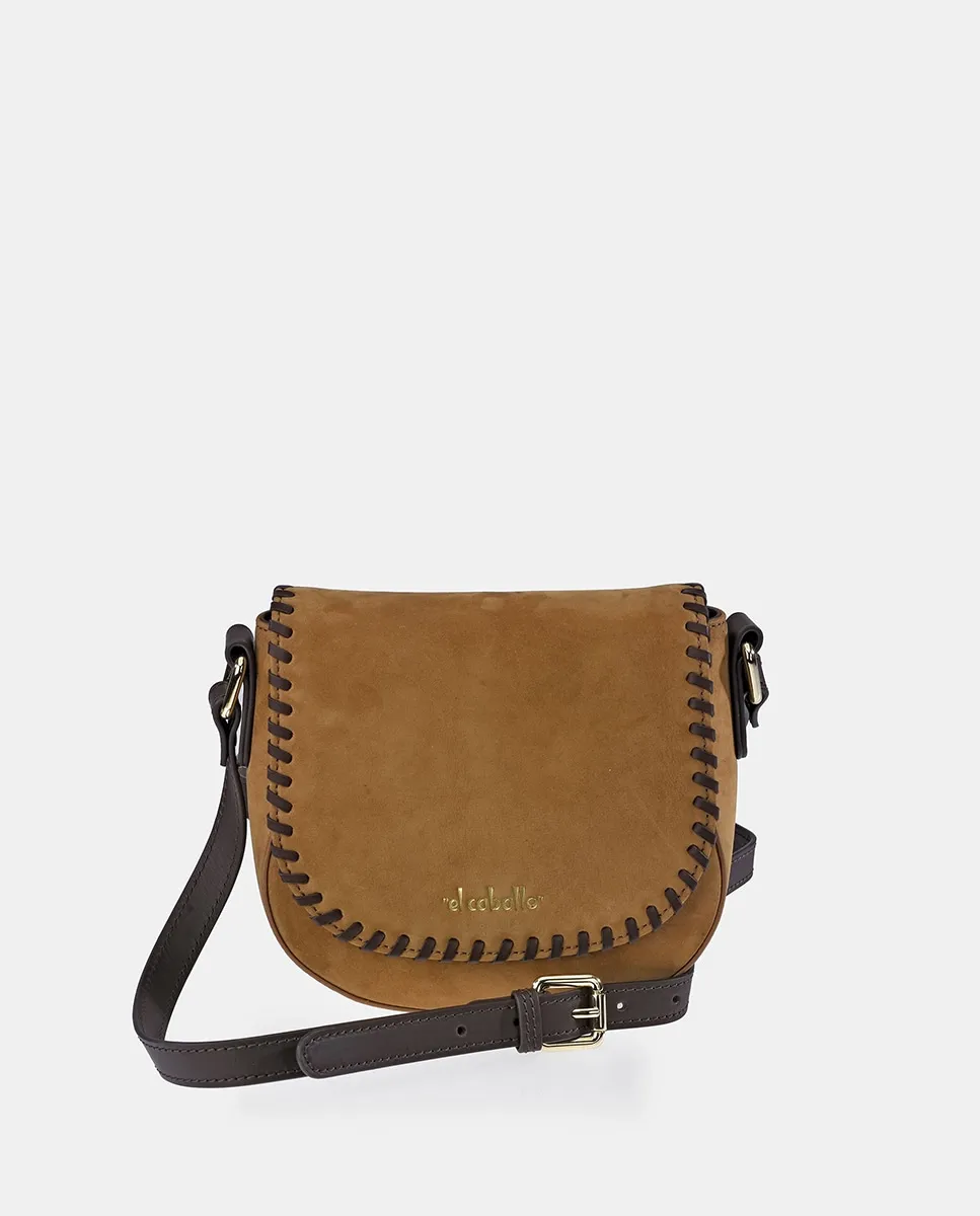 

Сумка через плечо из нубука и кожи наппа El Caballo, светло-коричневый