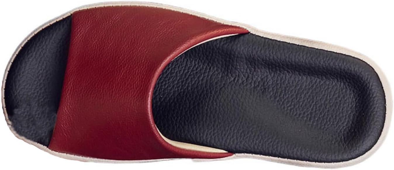 

Кожаные тапочки Azttoztto для мужчин и женщин, с утолщенной подошвой против скольжения, унисекс, удобные летние сандалии для взрослых (в нескольких цветах), бордовый