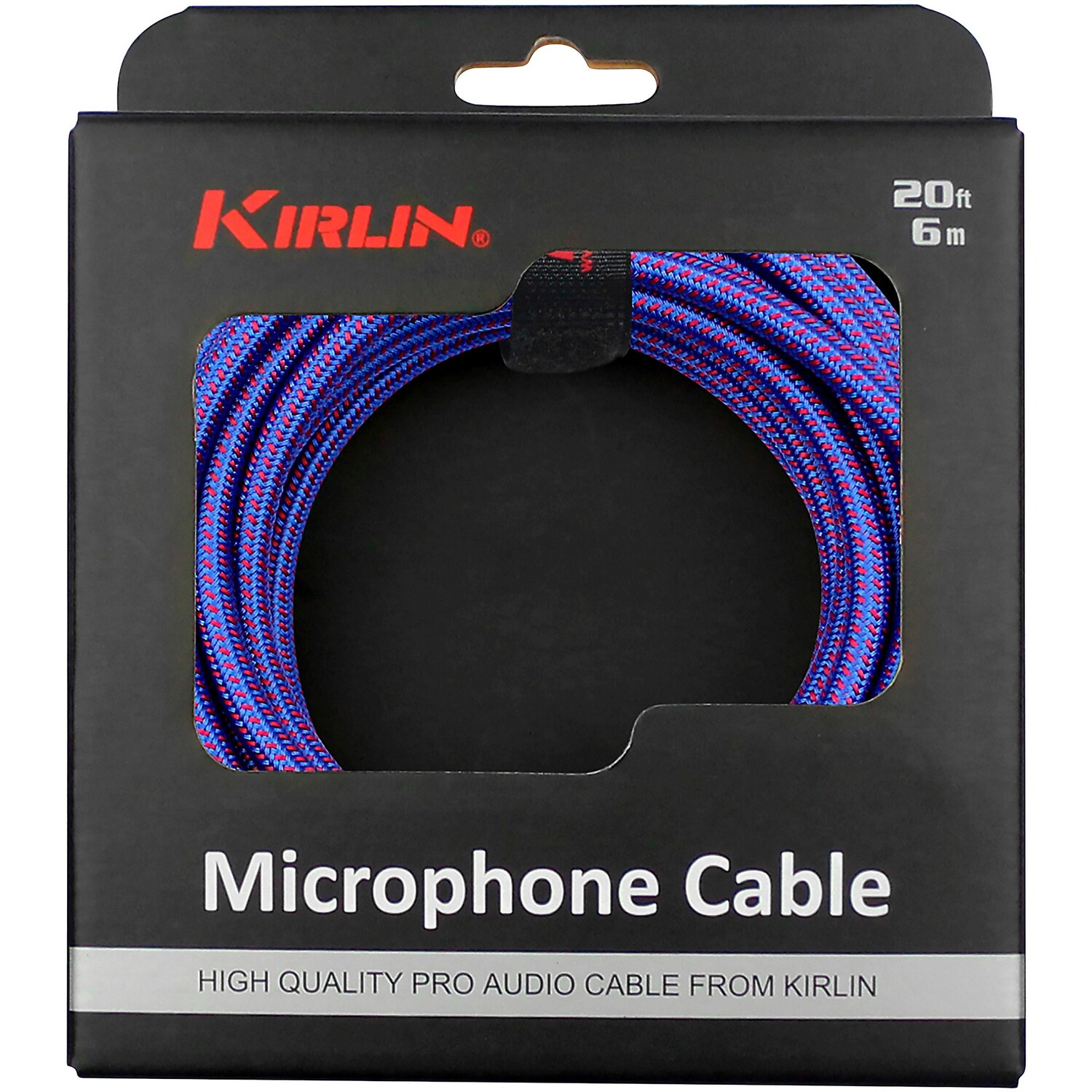 

Микрофонный кабель Kirlin XLR «папа» — «мама» XLR — тканая оболочка королевского синего цвета, длина 20 футов.