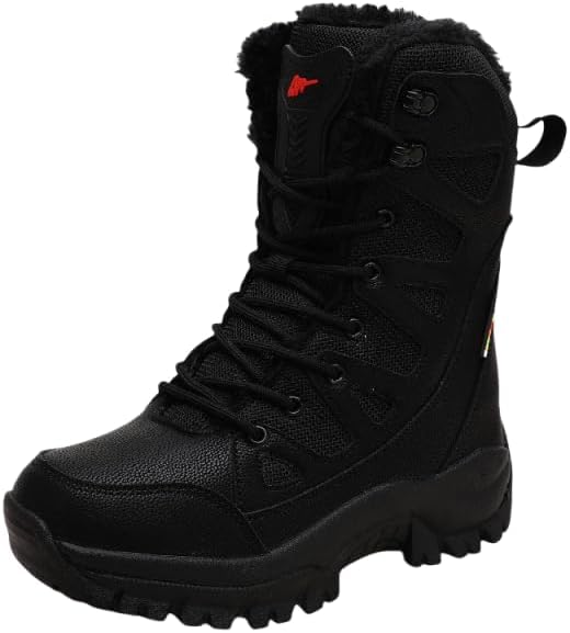 

Мужские утепленные походные ботинки с искусственным мехом, зимние противоскользящие ботинки для активного отдыха на улице Azttoztto, черный