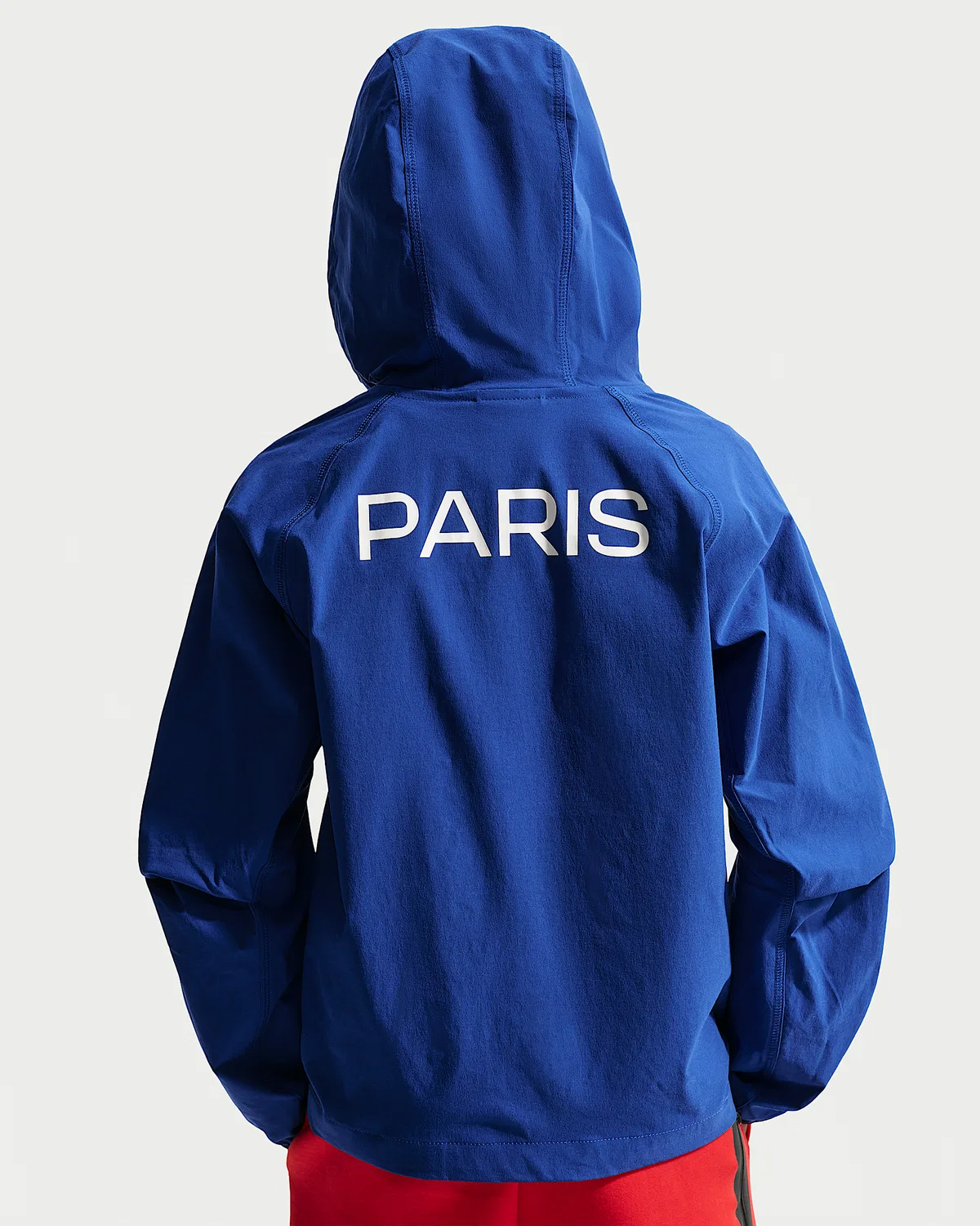 Большие детские Nike Dri-FIT Soccer Woven Anthem Jacket Paris Saint-Germain Tech Home, Old Royal/White/White — фото 2