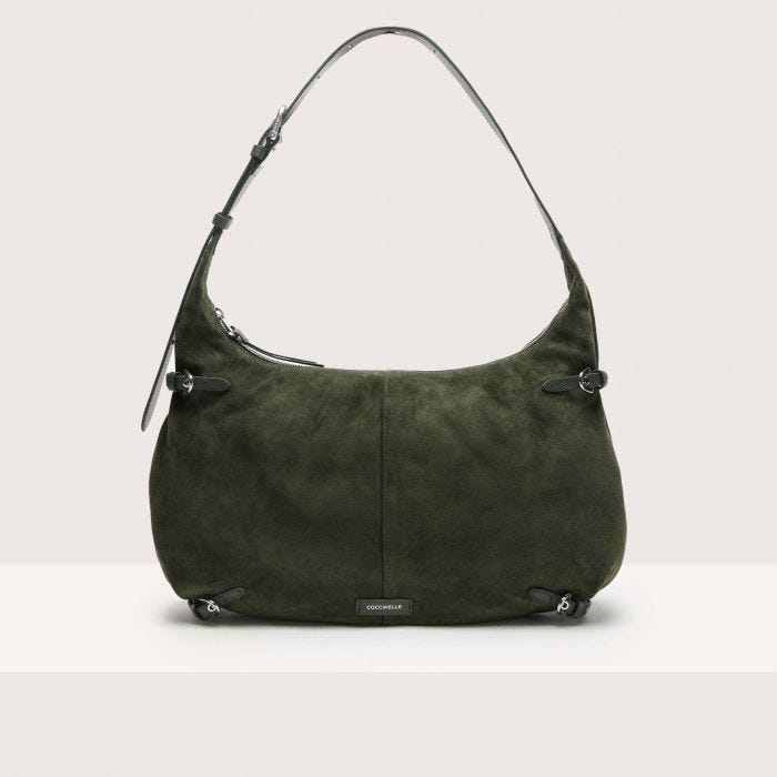 

Сумка через плечо Coccinelle Abigail suede bimaterial large, цвет Alga