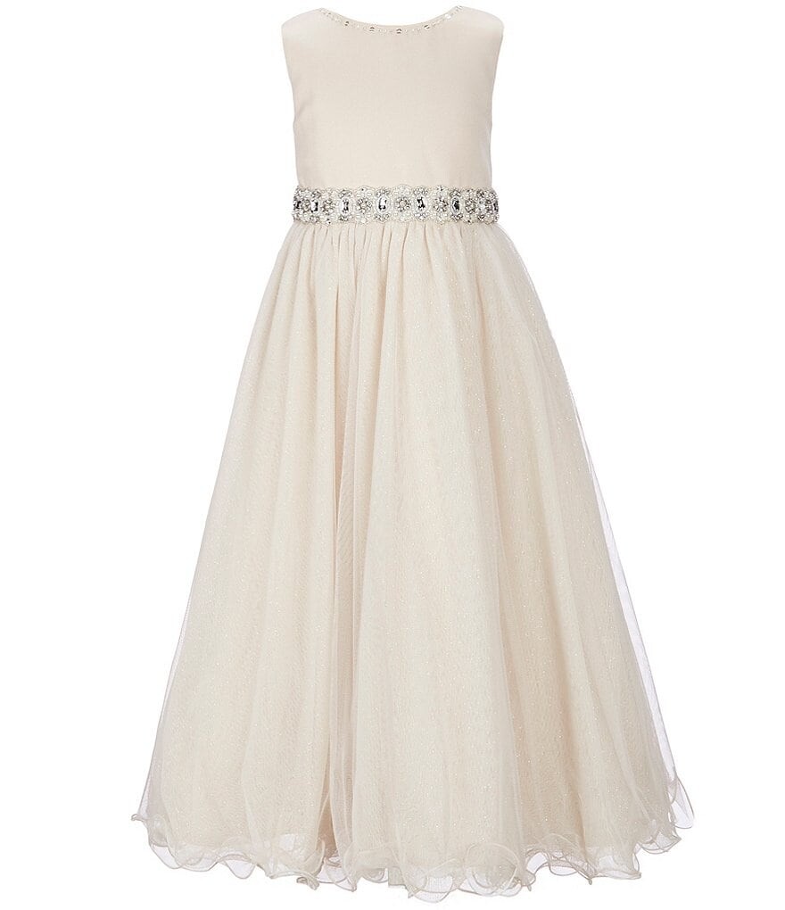 

Длинное платье Chantilly Place Little Girls 2T-6X с расшитой бисером талией и проволочным подолом, слоновая кость, Бежевый, Длинное платье Chantilly Place Little Girls 2T-6X с расшитой бисером талией и проволочным подолом, слоновая кость