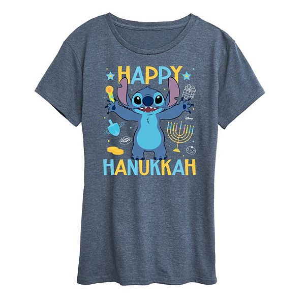 

Женская футболка Lilo & Stitch с принтом Happy Hanukkah Disney, Heather Blue