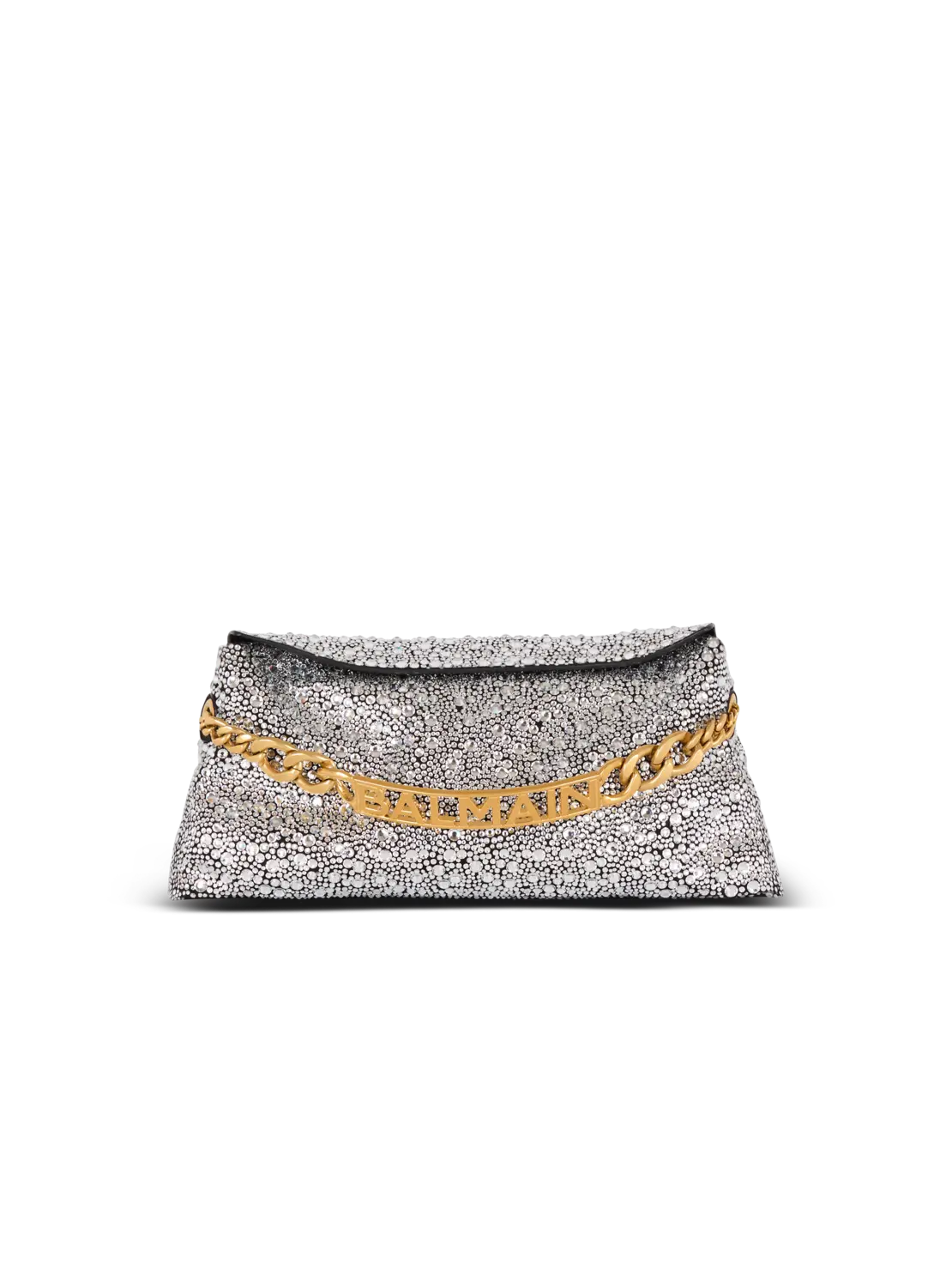 

Клатч 1945 из мягкой замши с кристаллами Balmain, серебро