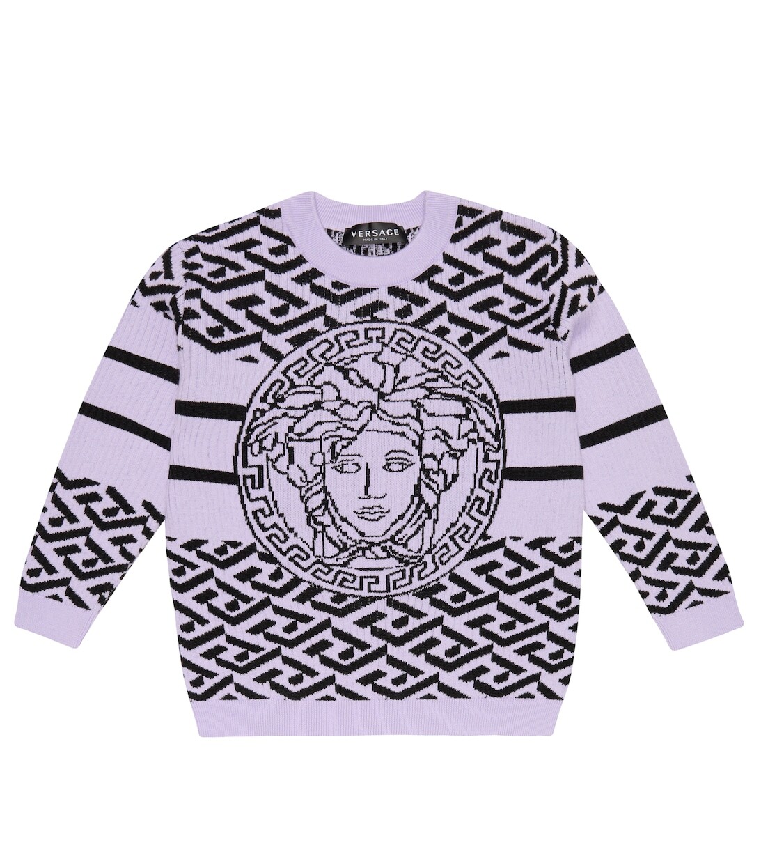 

Жаккардовый свитер из хлопка и шерсти Versace, разноцветный