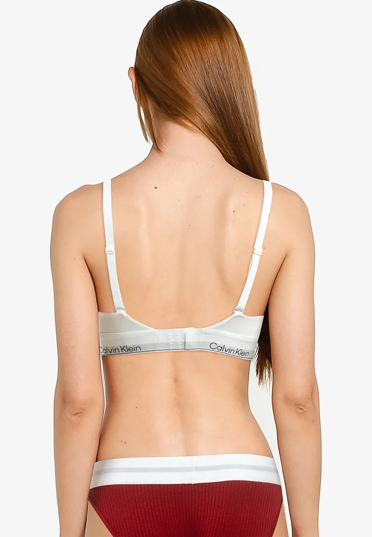 Бюстгальтер-бралетт, треугольные чашки, Calvin Klein, белый — фото 2