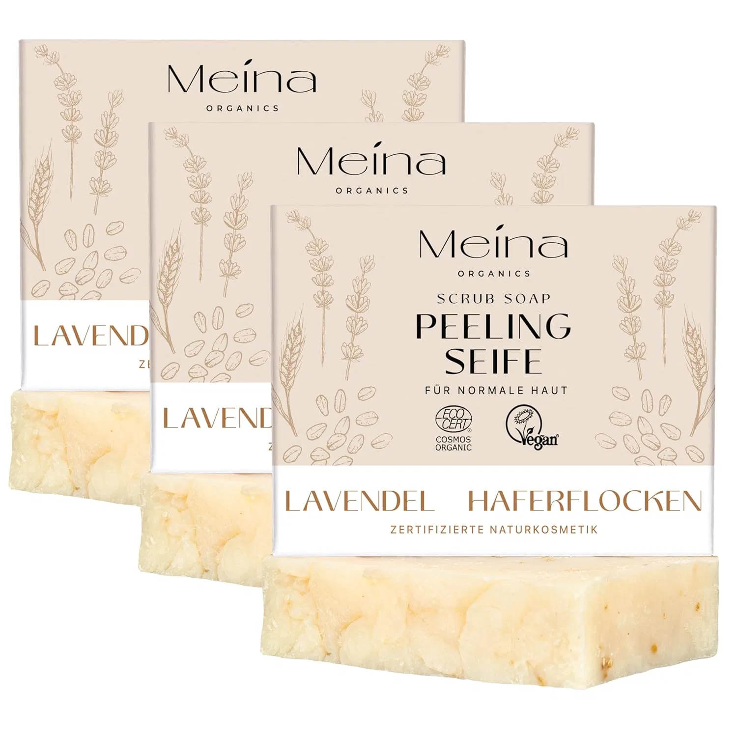 Органическое отшелушивающее мыло с лавандой 100 г от Meina Naturkosmetik Meina