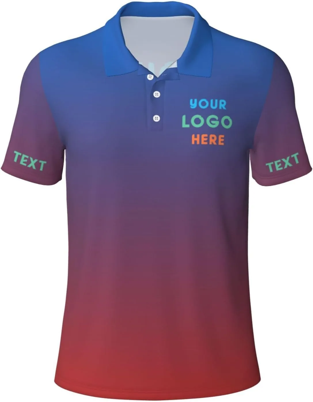 

Мужская поло для гольфа Custom с принтом спереди и сзади