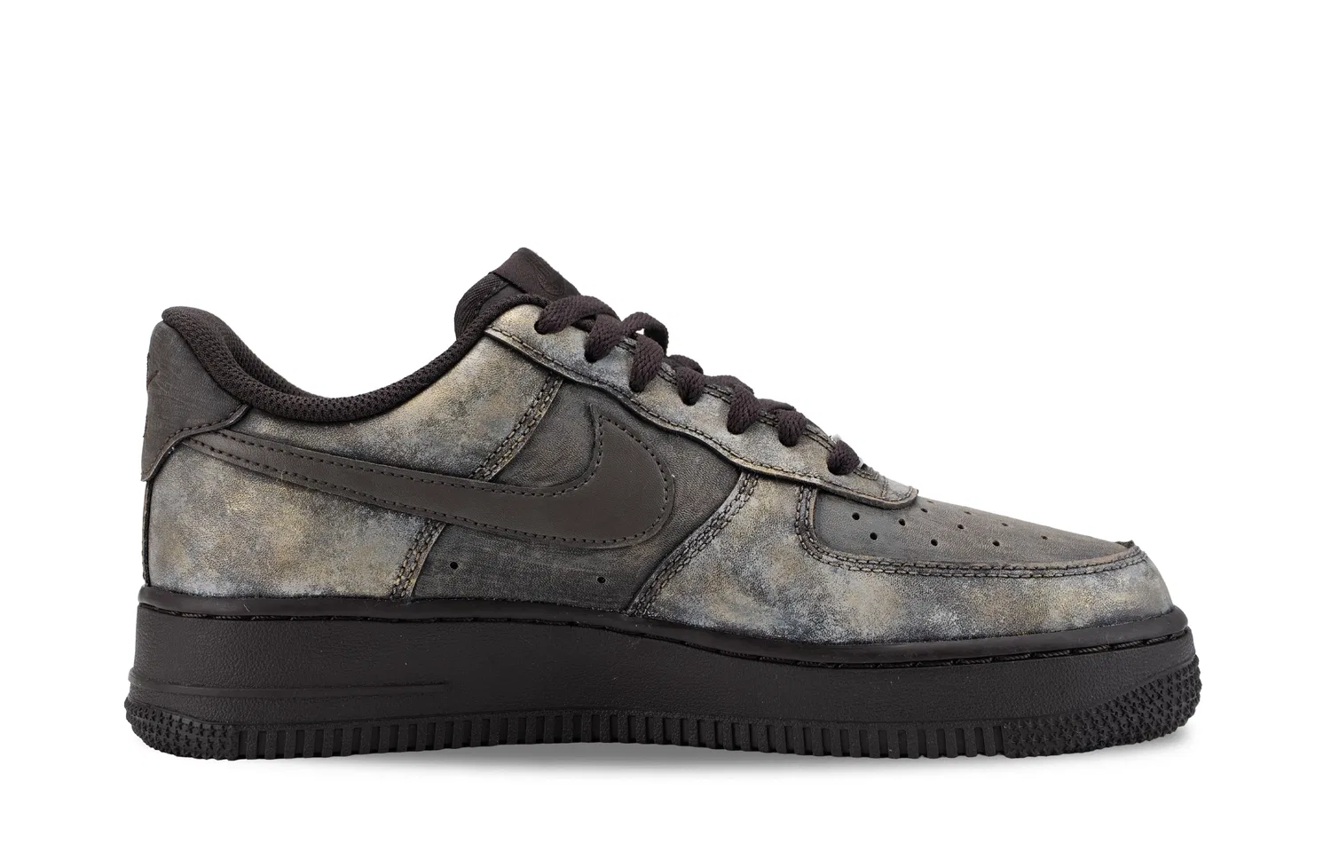 Кроссовки скейтбординг Nike Air Force 1 Low коричневые золотые — фото 4