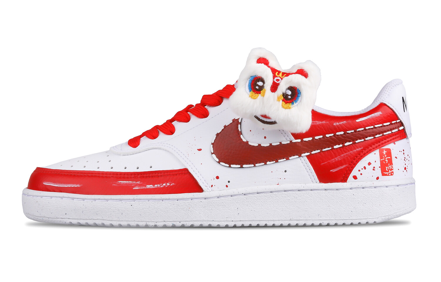 

Кроссовки Nike Court Vision 1 Skateboarding Shoes Women's Low-top White, красный