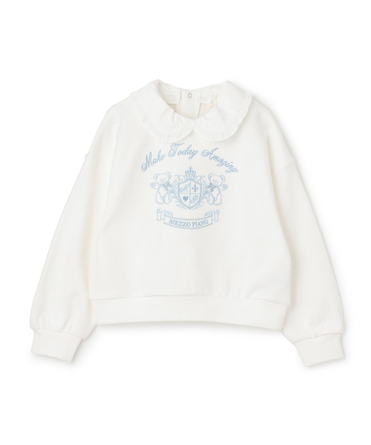 Толстовка с воротником и вышивкой в стиле колледжа Mezzo piano, Off white