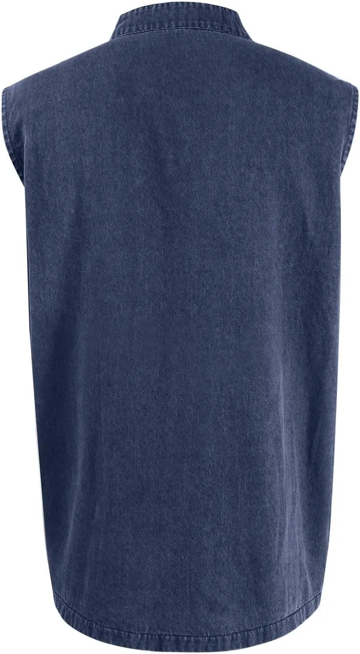 Мужская майка без рукавов V-образным вырезом Henley Distressed Washed Vintage — фото 2